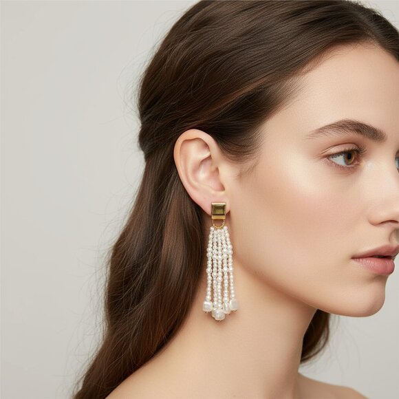 J. Crew Freshwater Pearl Statement Earrings NWT - Picture 1 of 7